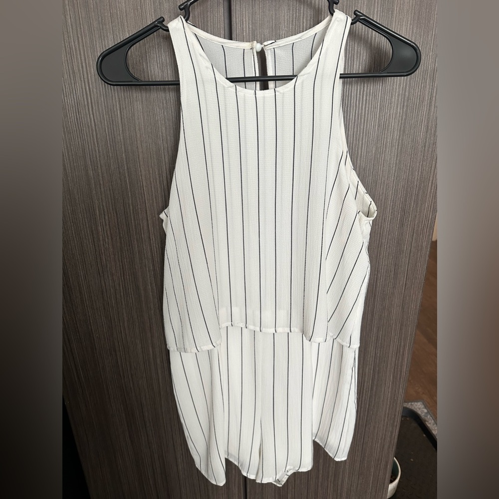 White Stripped Romper